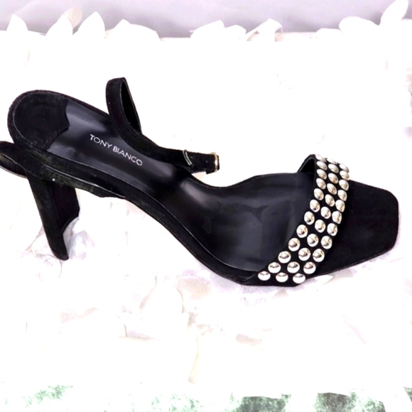 Tony Bianco Shoes - Tony Bianco shoes Sebastion black suede heels silver embellishment size 10